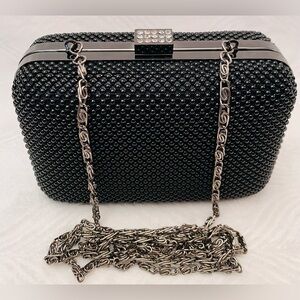 La Regale Black Beaded Clutch / Crossbody - NWOT